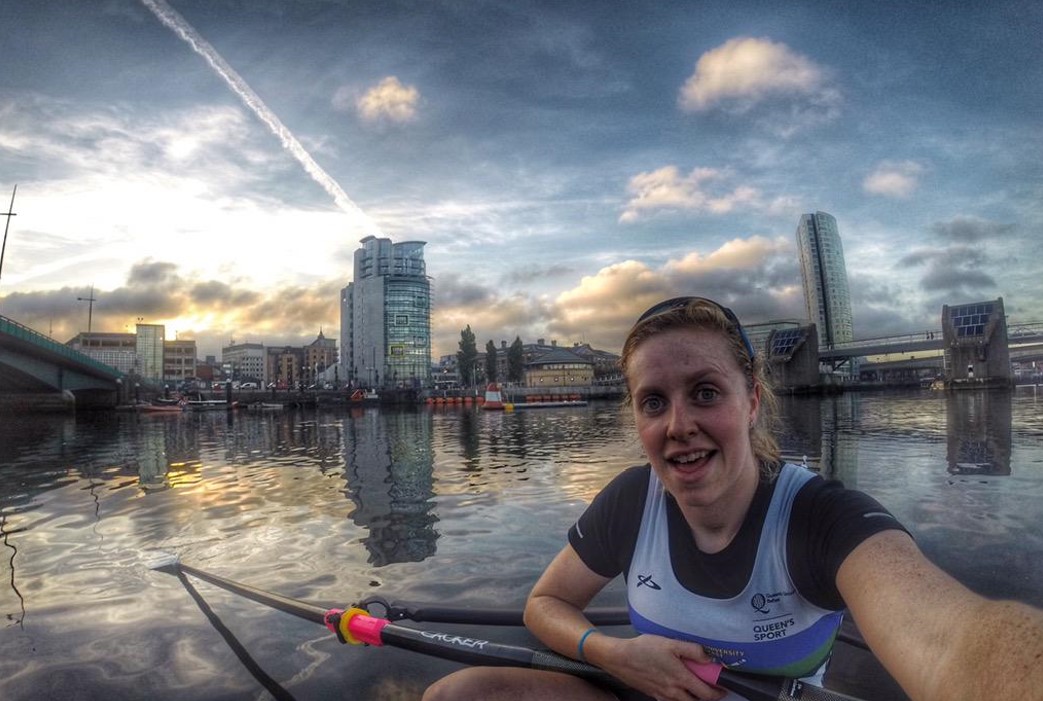 Rebecca rowing