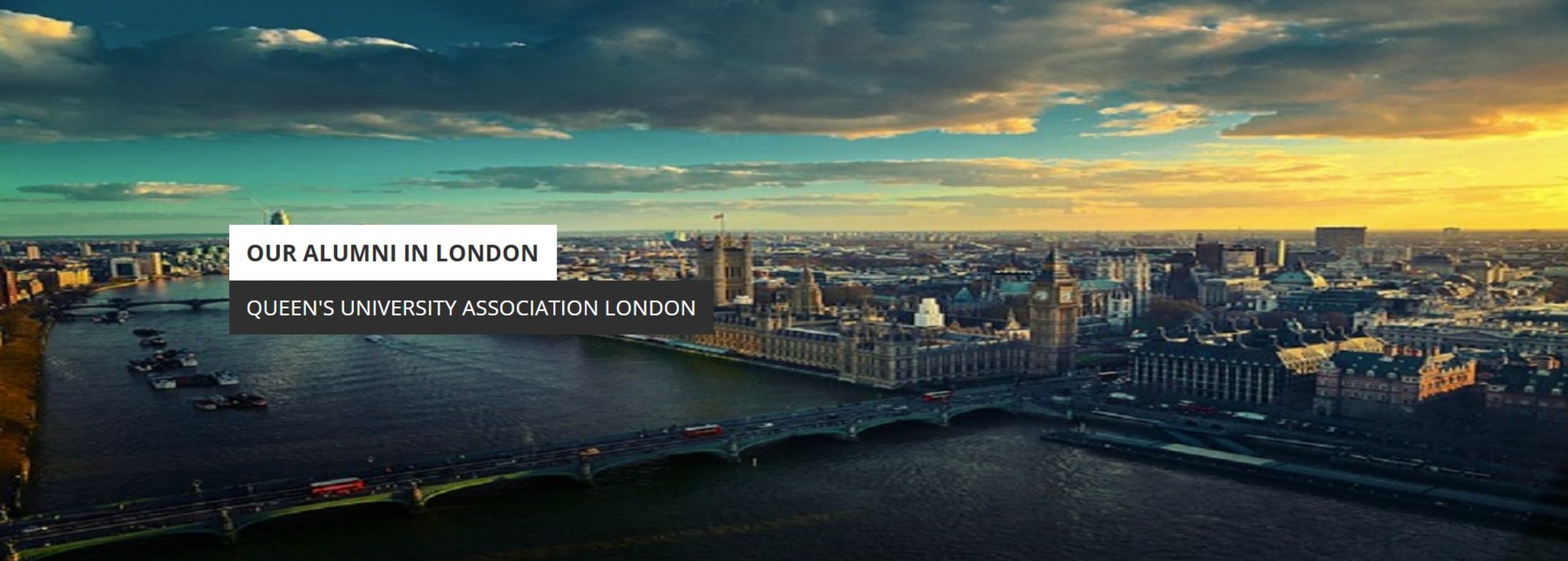 Aerial view of London at sunset
