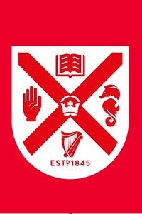 Queen's University Belfast, Coat of Arms red/white on red background