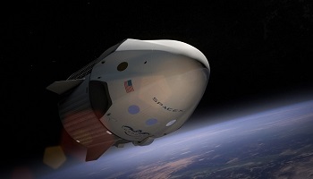 SpaceX spaceship orbiting earth 