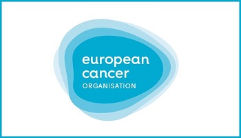 European Cancer Organisation logo light blue, oval shape
