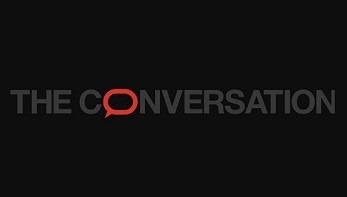 The Conversation logo - red Q on black background