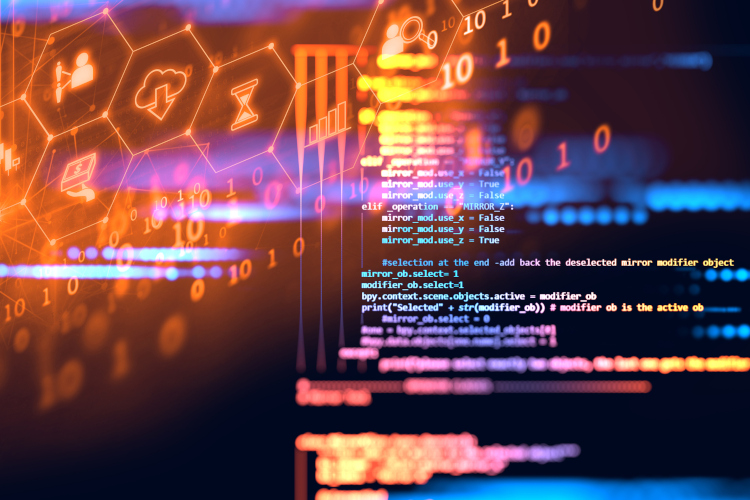City Hall Belfast Programming code abstract technology background of software developer and Computer script