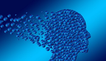 Depiction of Psychology, head made of water droplets 